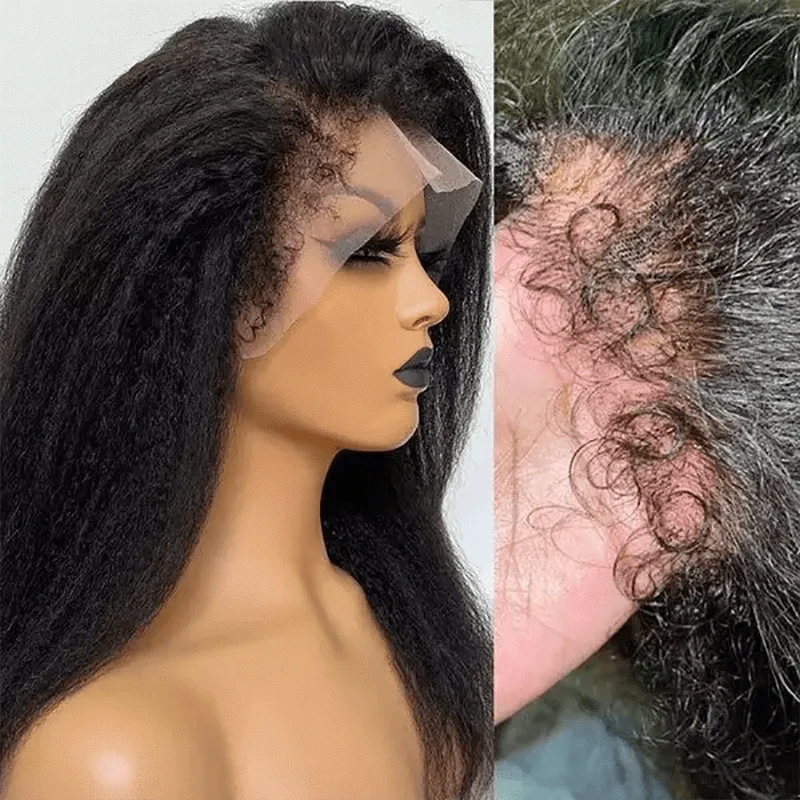 Premier Baby Hairline Curly Wig Hd Lace Front Wigs Human Hair New 4C Edges Curly Natural Hairline Toupee in Stock
