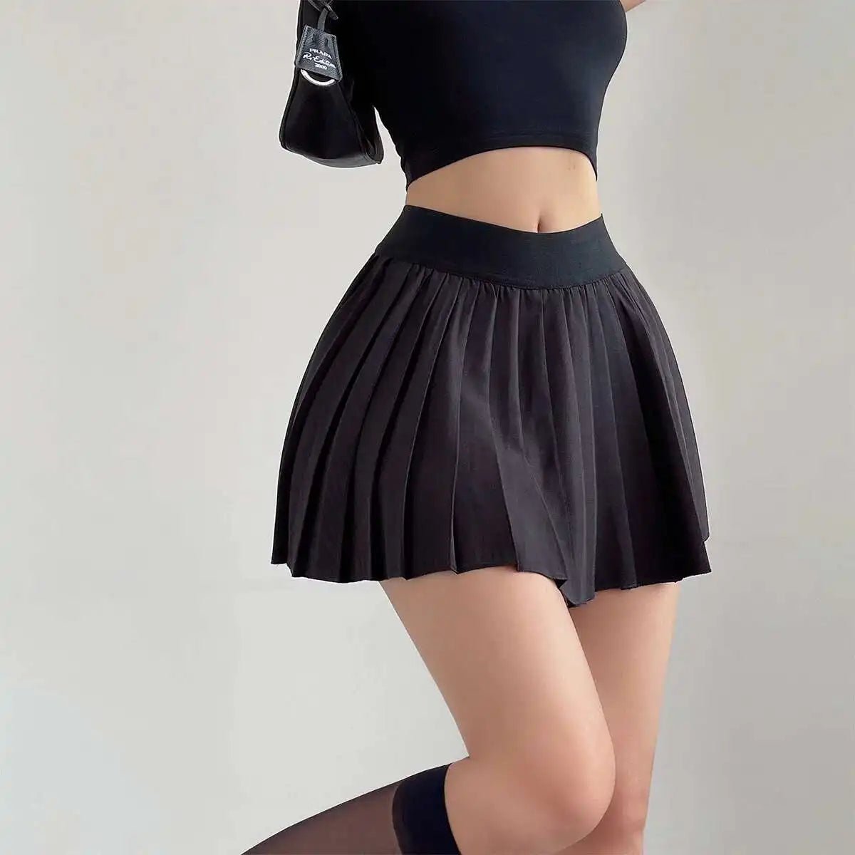 Preppy WOMENGAGA American Style Style High Waisted Slim Pleated Skirt For Women's Summer Ballet Skirt Fashion Women QI9Y - SN Wigs & More