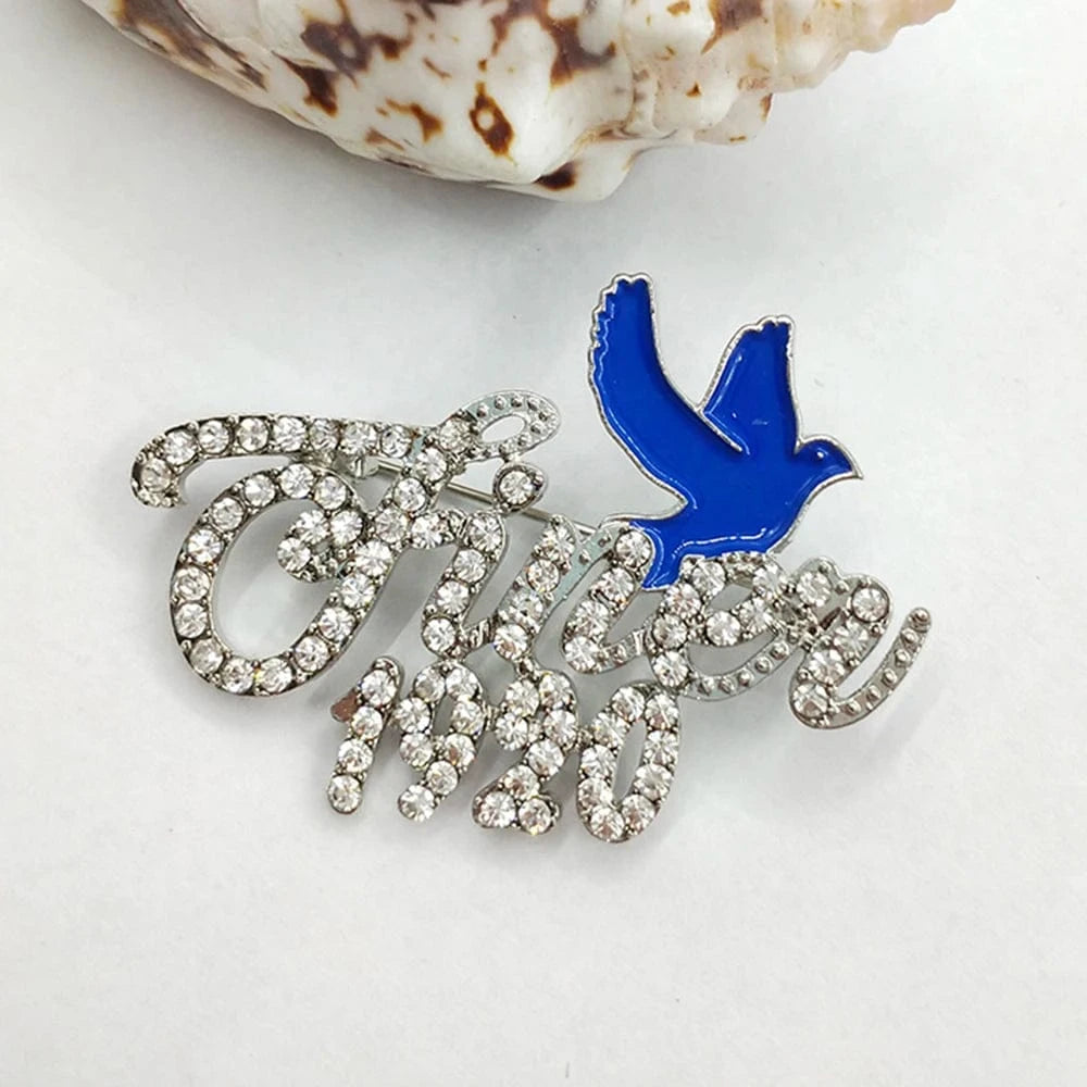 Pretty Girl Greek sorority university society letter college society crystal brooches Personalized gift Brooch Lapel Pin