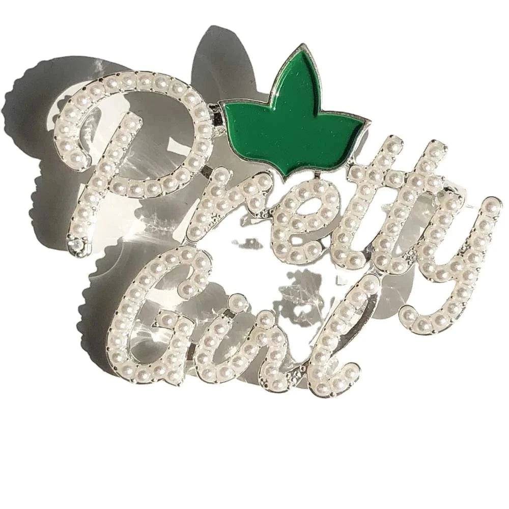 Pretty Girl Greek sorority university society letter college society crystal brooches Personalized gift Brooch Lapel Pin