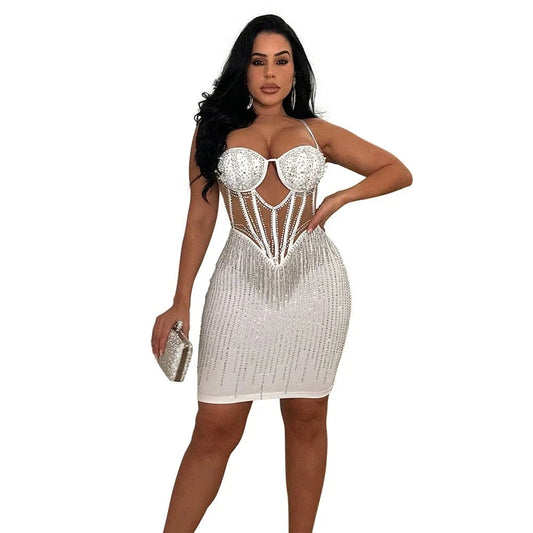 Private label little girls' sequin mesh dress sleeveless with 2024 rhinestone sequin glamorous