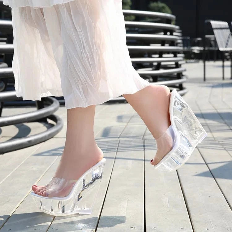 private label trendy transparent sexy womens super high heel sandals