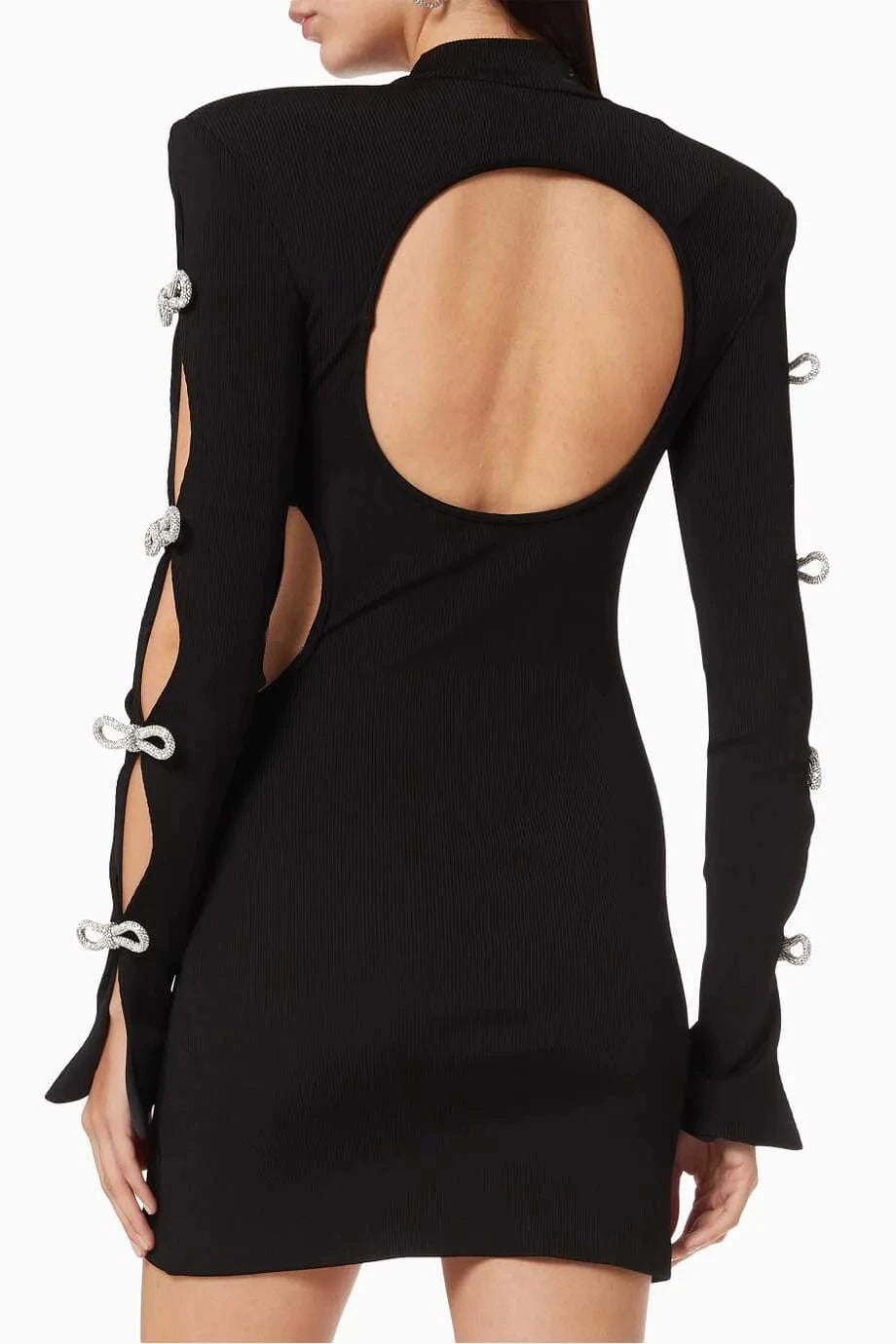 Prom Evening club Party Backless Elegance Long sleeve Bodycon Women Party Knitting Rayon sexy Elegant Spring Casual mini Dresses