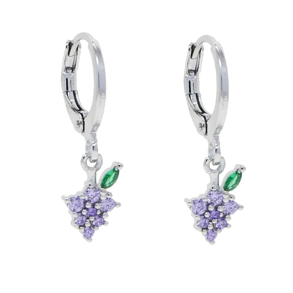 Promotion 2024 summer delicious fruit lovely cute pendant charm small hoop earring girls women