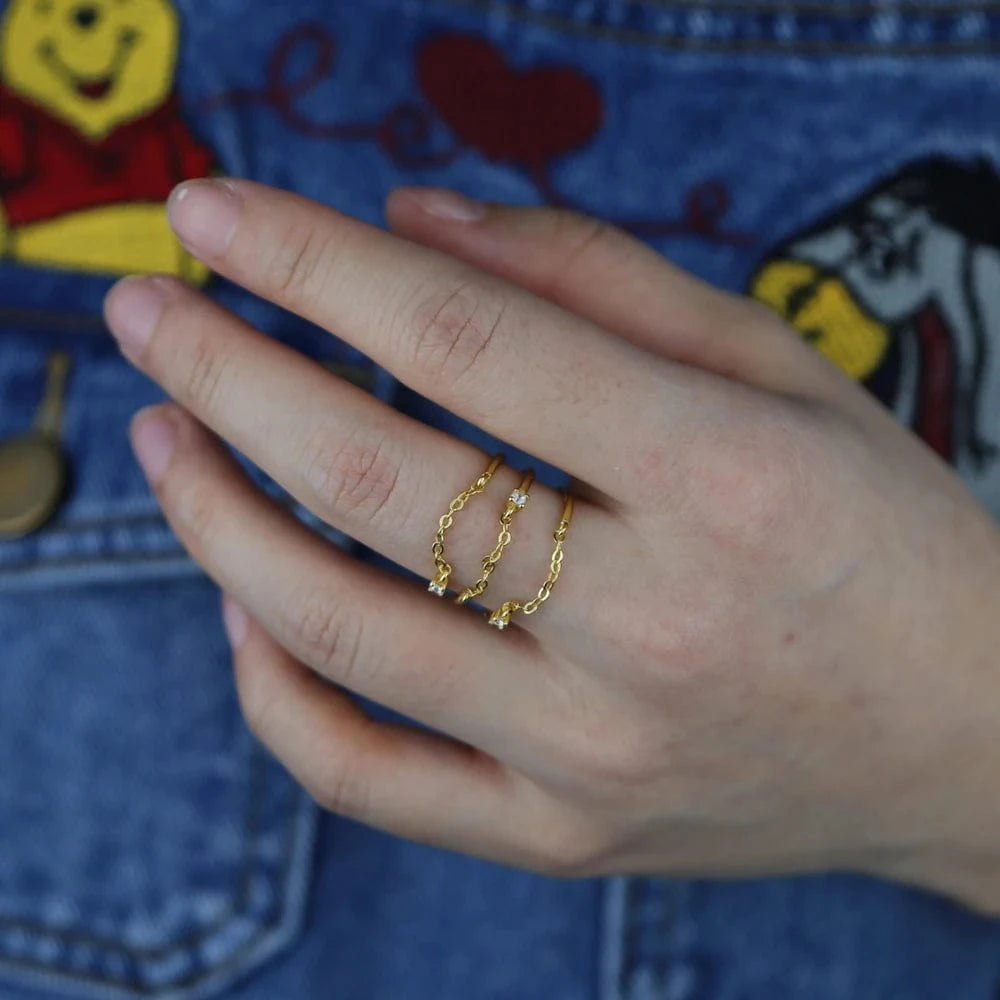 Promotion One CZ Tiny Band Ring with Gold Filled Real 925 Sterling Silver Stackable Mini Finger Rings For Women Girls