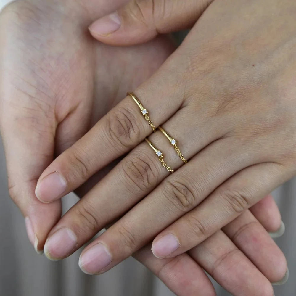Promotion One CZ Tiny Band Ring with Gold Filled Real 925 Sterling Silver Stackable Mini Finger Rings For Women Girls