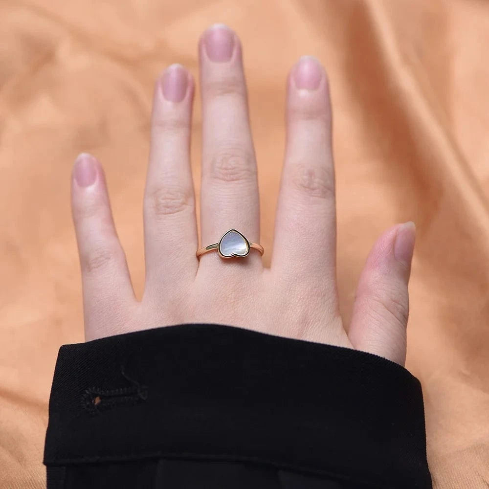 psj Original Elegant simple heart Fine Jewelry set 925 Sterling Silver shell earrings necklace Ring for Women Anniversary