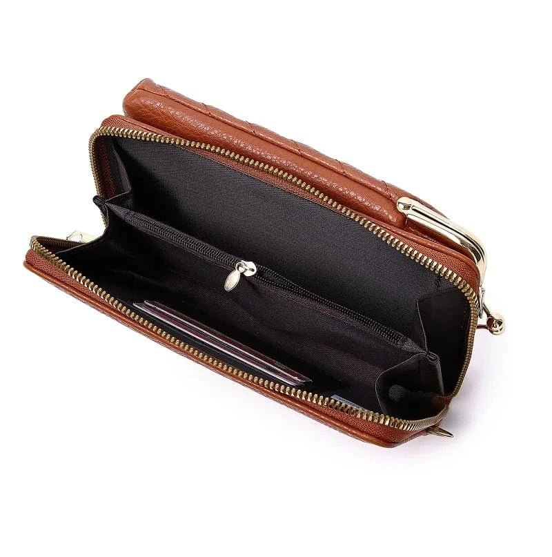 PU Leather Shoulder Messenger Cell Phone Bag Small Card Holder Crossbody Wallet Clutch Bag for women