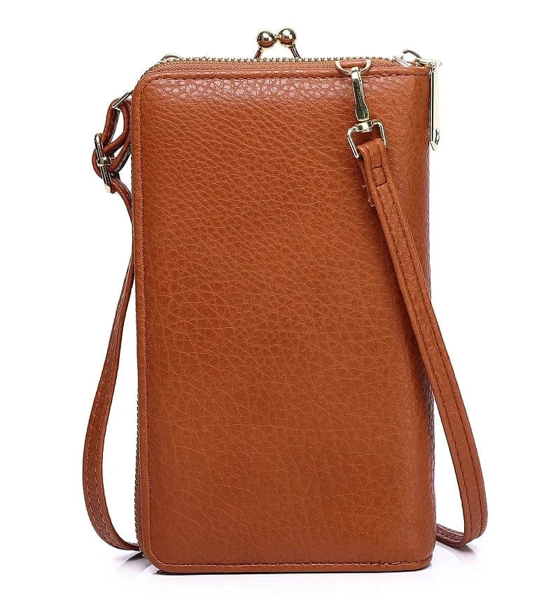 PU Leather Shoulder Messenger Cell Phone Bag Small Card Holder Crossbody Wallet Clutch Bag for women