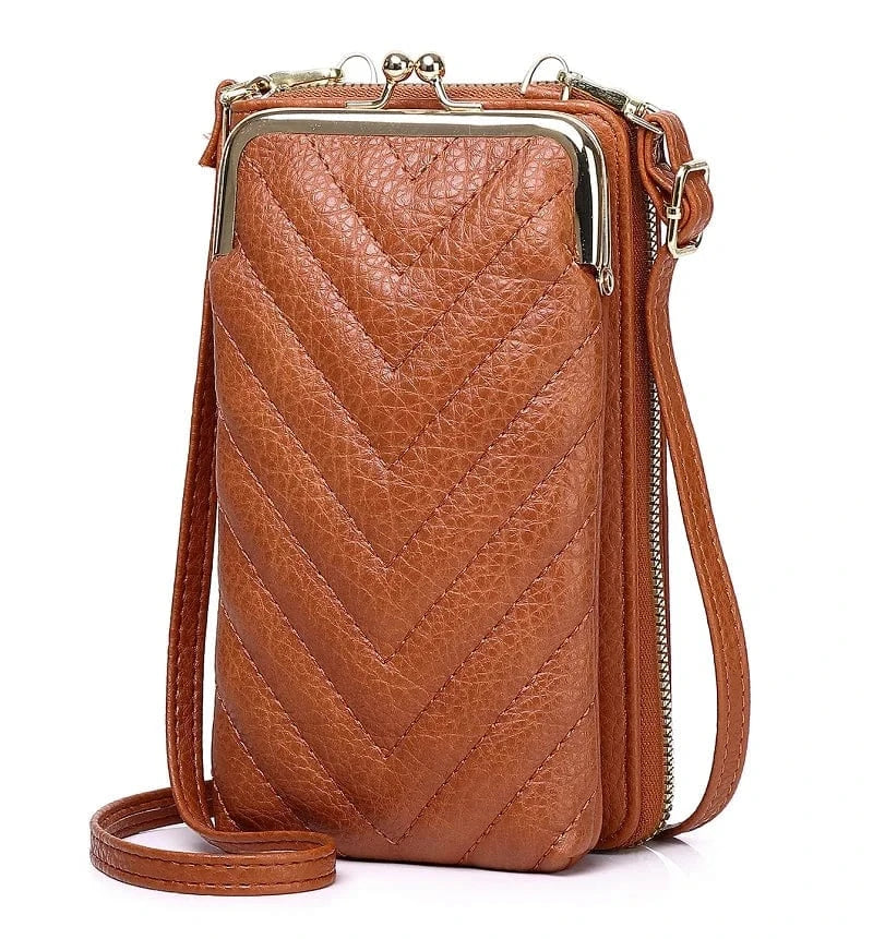 PU Leather Shoulder Messenger Cell Phone Bag Small Card Holder Crossbody Wallet Clutch Bag for women