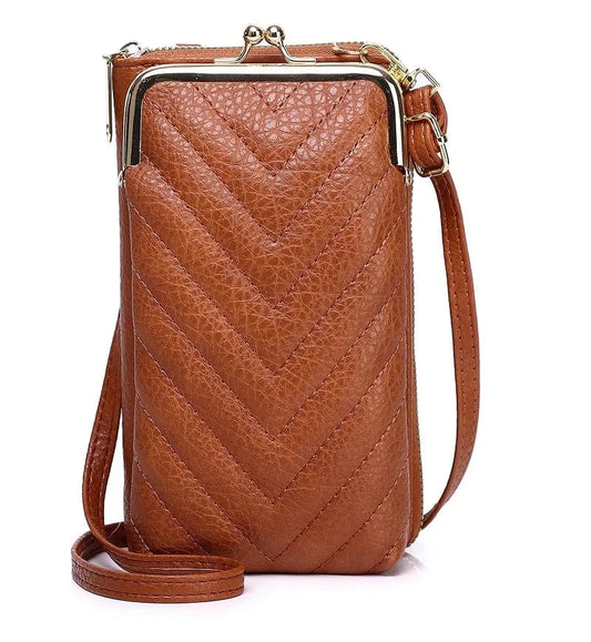 PU Leather Shoulder Messenger Cell Phone Bag Small Card Holder Crossbody Wallet Clutch Bag for women