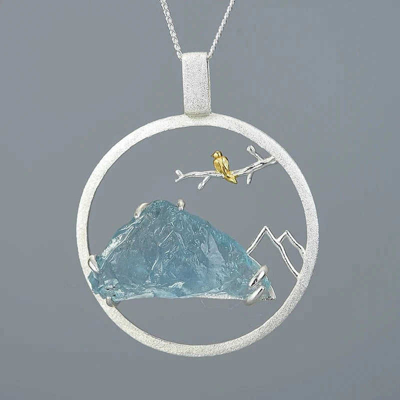 Pure 925 Sterling Silver Natural Blue Gemstone Jewelry Sets