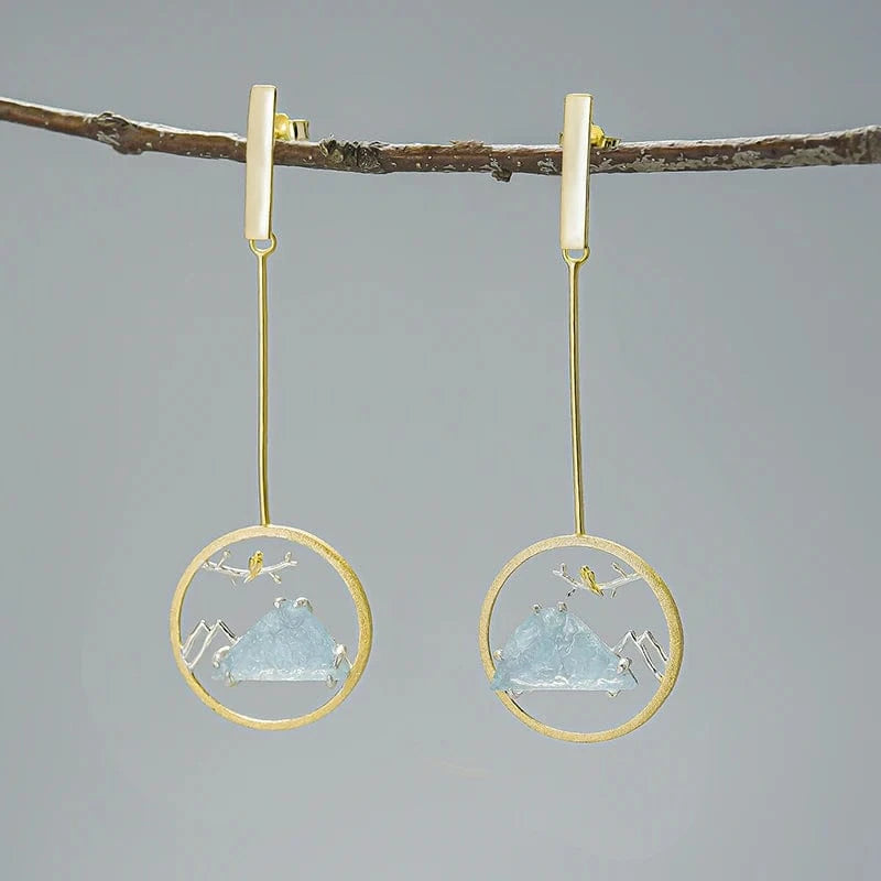 Pure 925 Sterling Silver Natural Blue Gemstone Jewelry Sets