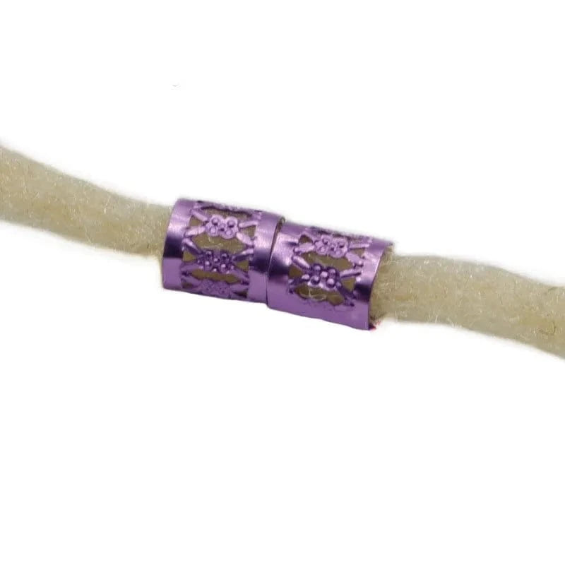 Purple 100pcs  Hair Beads For Dreadlocks Braid Cuff Clip Red Silver Golden Blue Green Crochet Braid Tools Braid Accessories Hair Beads