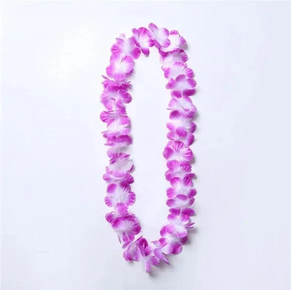 Purple Hot Football Fans Flower Lei/hawaii Necklace Leis/hawaiian