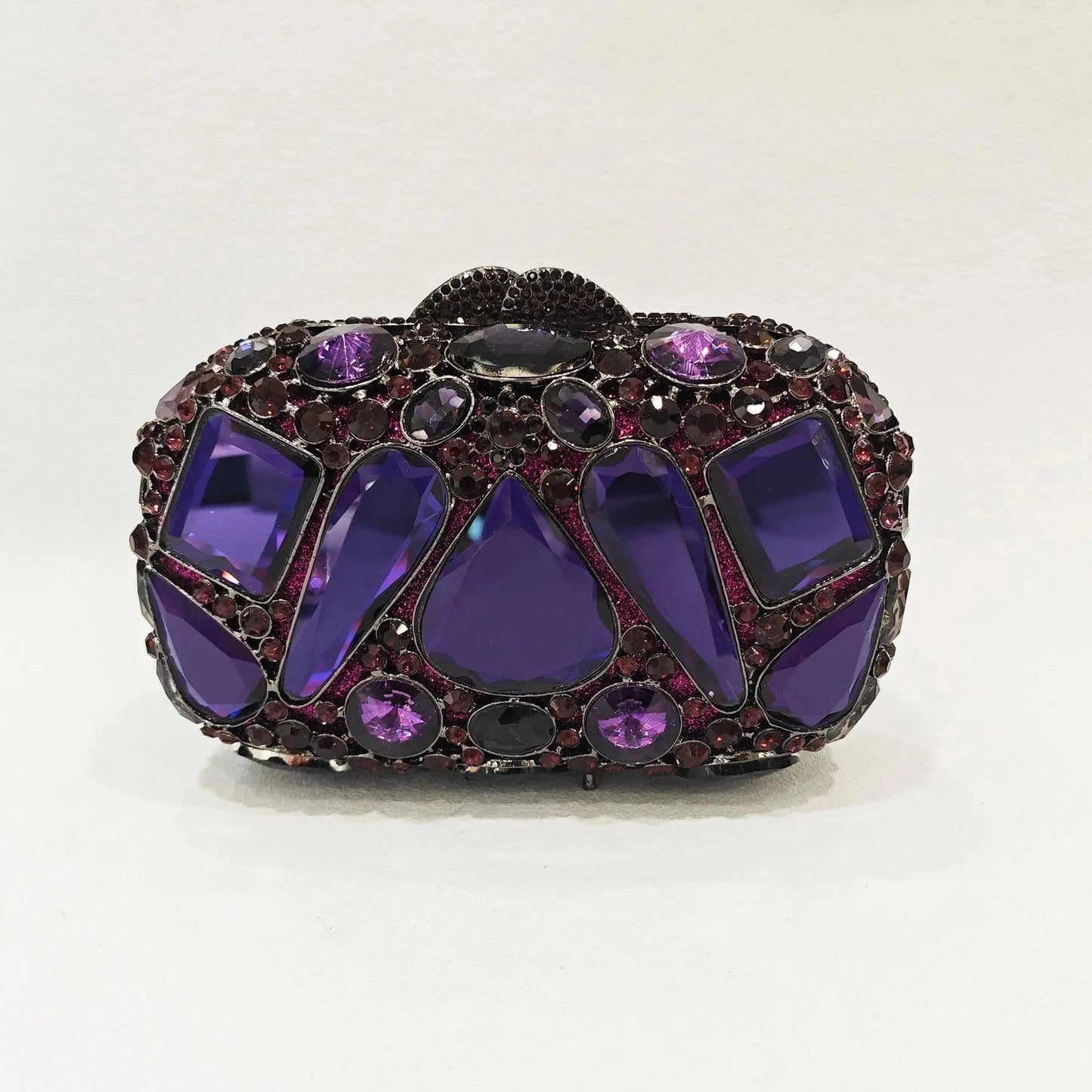 Purple Manufacturer Custom Logo Luxury Diamond Gold Womens Clutches Bridal Wedding Clutch Purse Party Bags Ladies Crystal Evening Bags