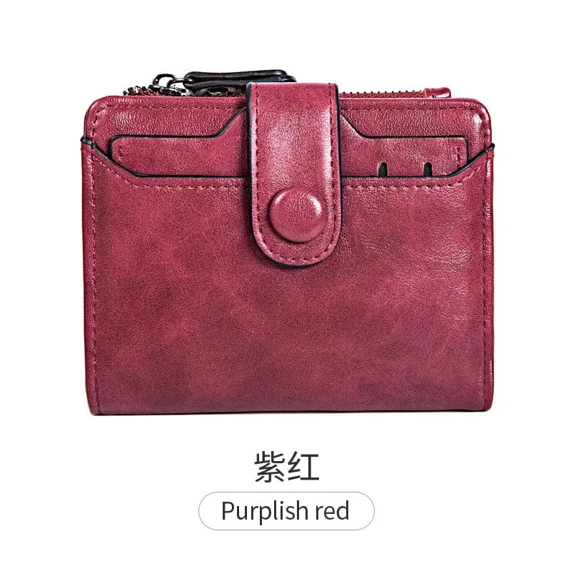 Purplish red MIYIN 2024 New wallets for women fashionable Short ladies purse Retro Removable card slot coin purse carteras wallet women