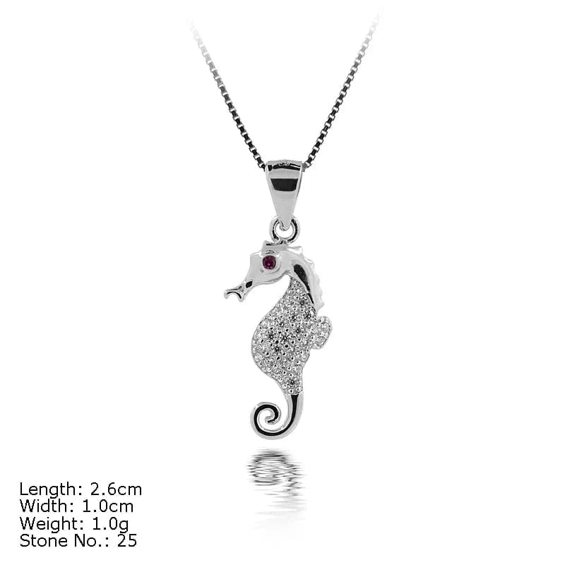 PZA2-142 Kids Pendant Animal Collection Seahorse Necklace Pendant 925 Silver Sterling Jewelry