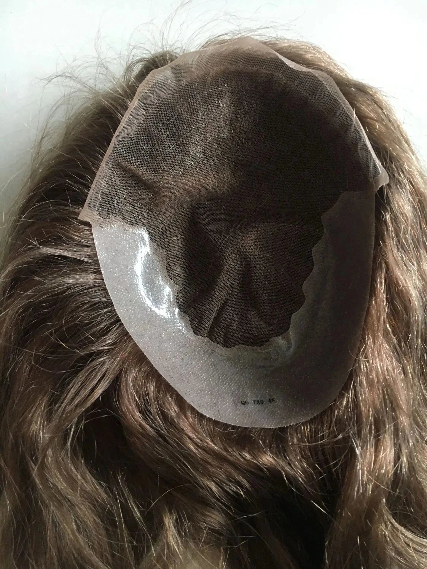 Q6 Australia swiss lace with pu around woman toupee Wig Prosthesis 180% light brown human hair topper for woman