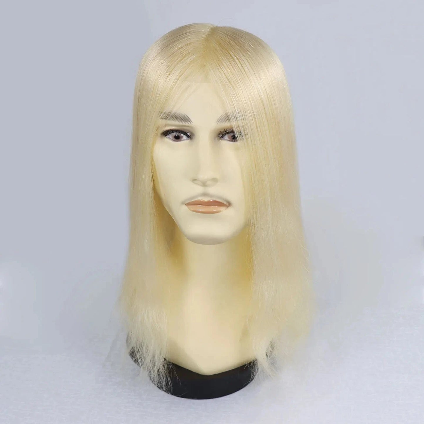 Q6 Base Cap Black Brown Blonde Man Hair Capillary Prosthesis 16 Inch Natural Human Hair V Loop Toupee For Men