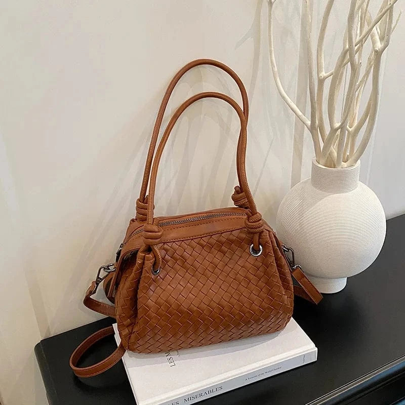 qian zong 2025 Handwoven Bucket Bag - Boho Chic Large Tote Purse for Women, Crossbody & Shoulder Bag with Artisanal Craft