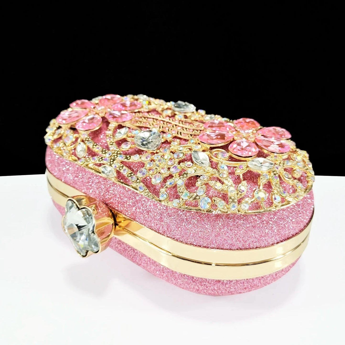 QSGFC New Design Specials Italian Women Heels Shoes and Bag in Pink Color Comfortable Heels With Rhinestone for Part