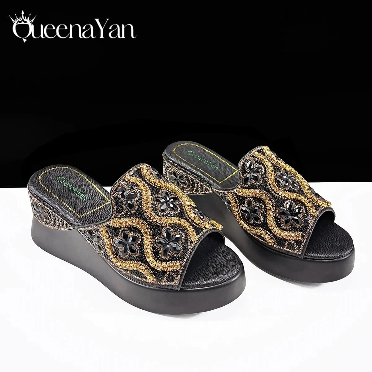Queena Yan High Quality 2025 Newst Hot Selling Open Toe Slingback Sandals with Bag Set in Green Color For Women Wedding Party