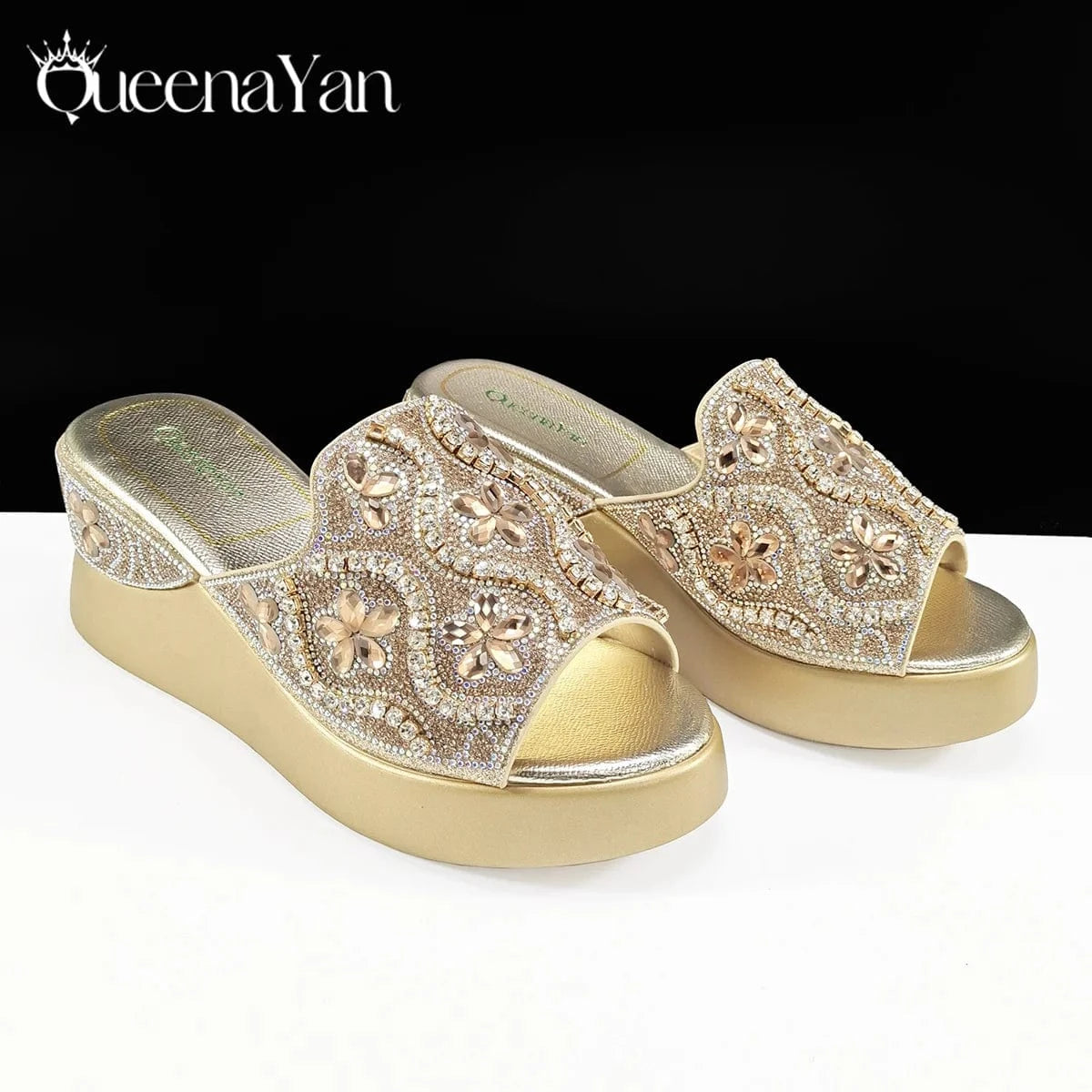 Queena Yan High Quality 2025 Newst Hot Selling Open Toe Slingback Sandals with Bag Set in Green Color For Women Wedding Party