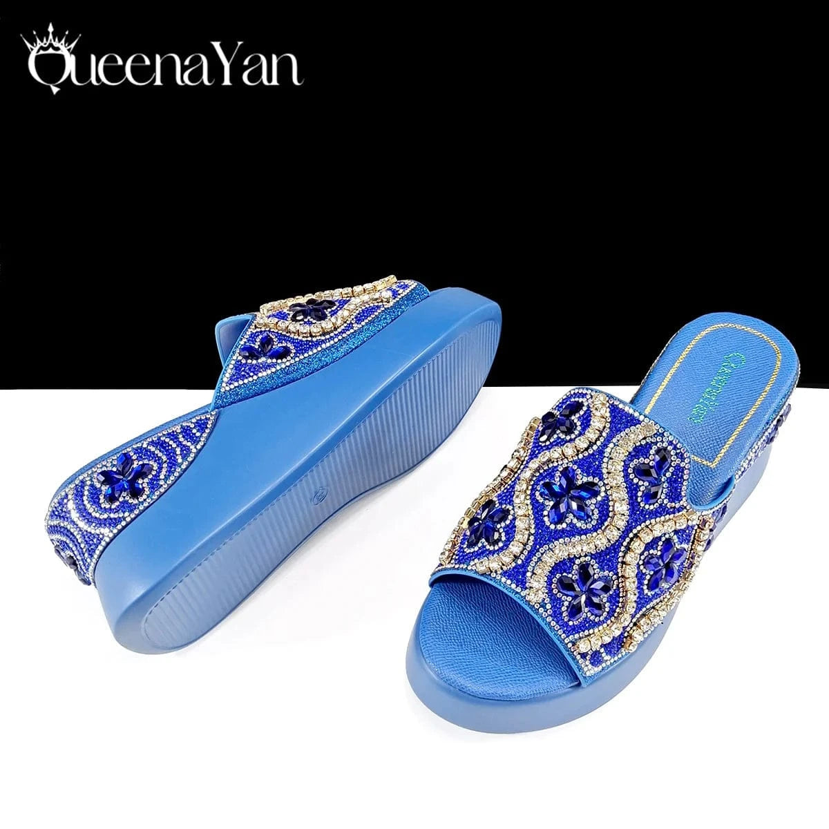 Queena Yan High Quality 2025 Newst Hot Selling Open Toe Slingback Sandals with Bag Set in Green Color For Women Wedding Party