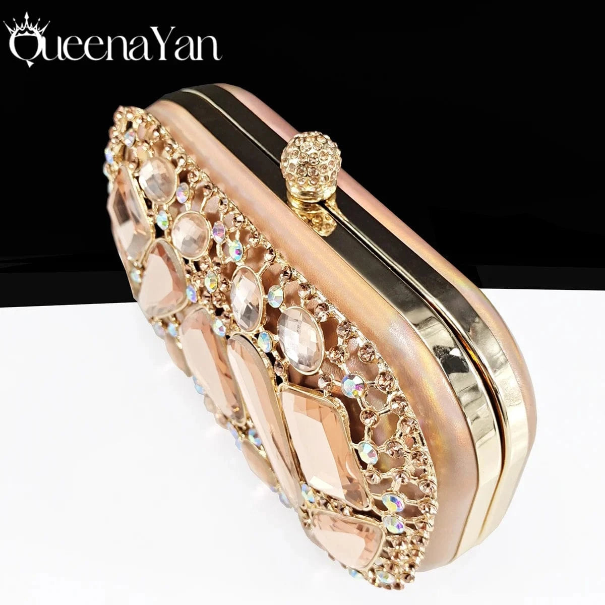Queena Yan Italian shoes and handbags accessory set with rhinestone metal embellishments Wedding shoes Bridal shoes Designer