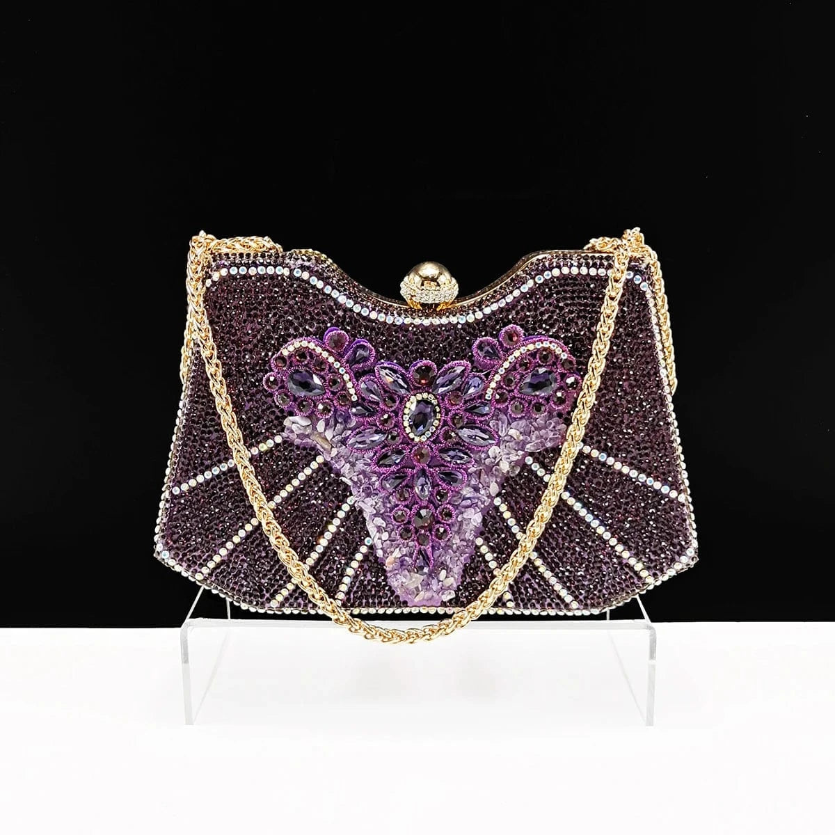 Queena Yan Women High Heel Party For Purple Color Shoes and Bag Set Rhinestone Handbag Italian Design Wedding INS 2025