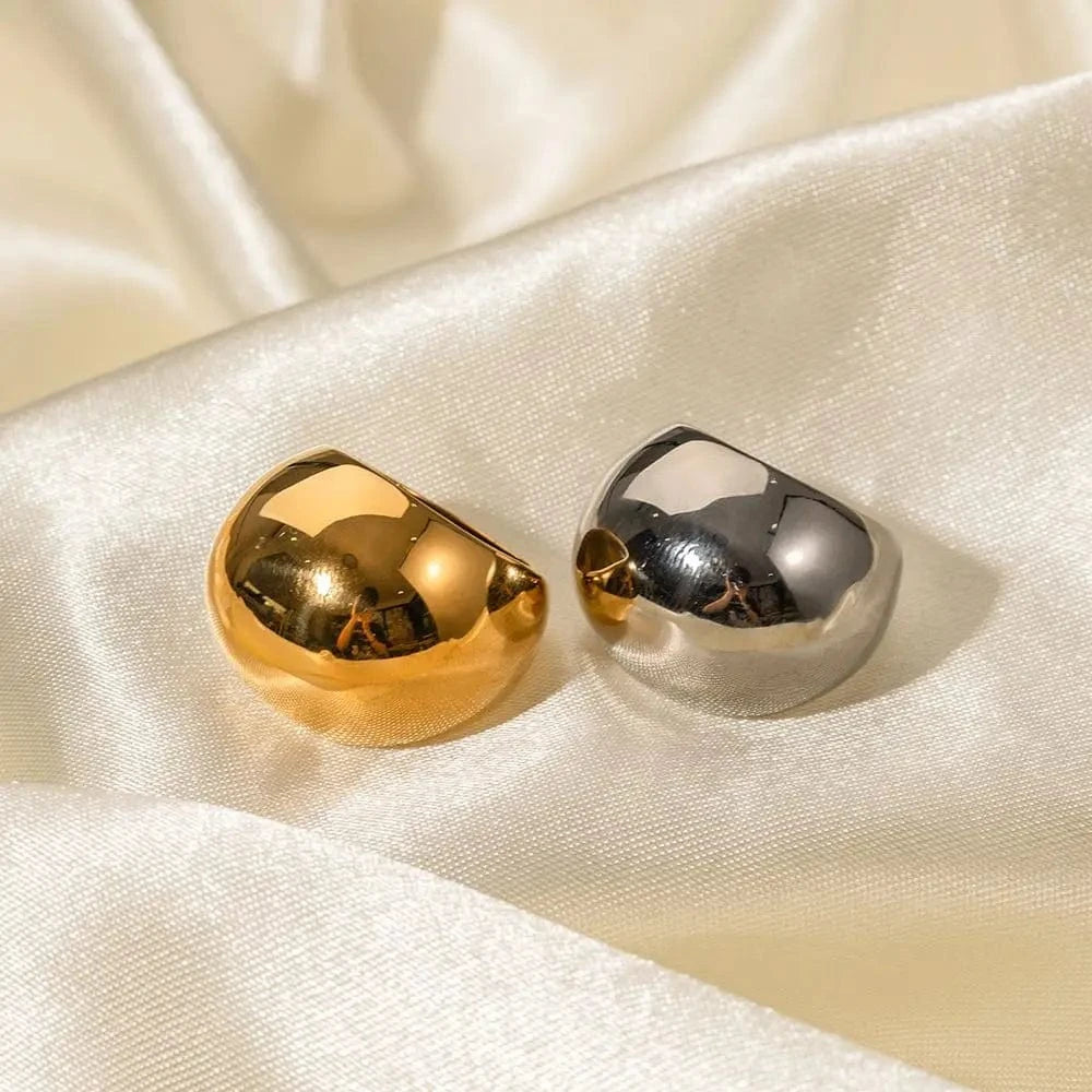 R1868 Chunky Punk Rings 18K PVD Gold Plated Stainless Steel Non-Tarnish Waterproof Irregular Ring Jewelry For Women