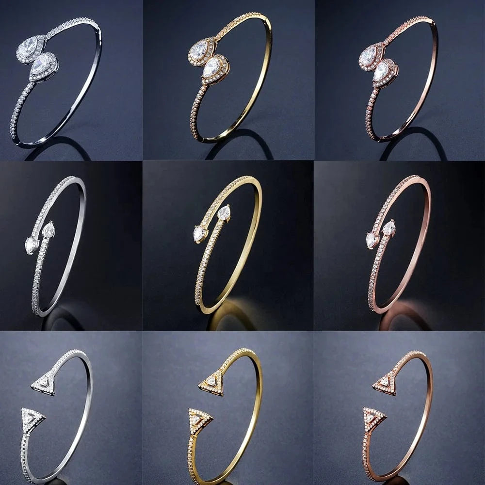 RAKOL BP2154 luxury dubai Indian ice out cubic zirconia bridal bracelets & bangles Girls bridal bangle bracelet women