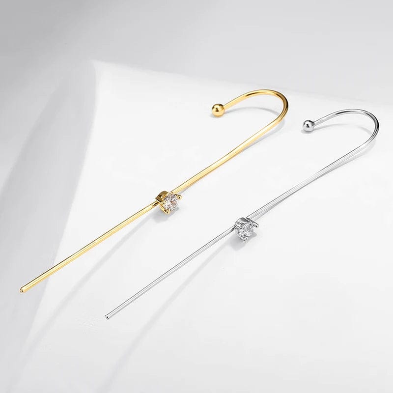 RAKOL EP2593 Fashion Zircon Crystal Wrap Crawler gold plated Hook Stud Earrings for Women