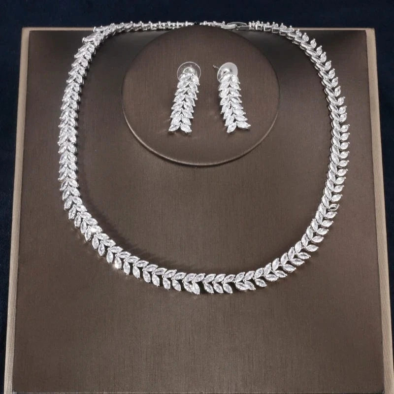RAKOL SP427 Luxury silver color zircon crystal bridal women wedding jewelry set