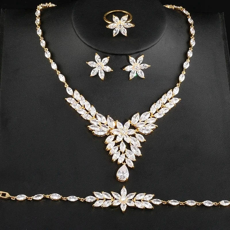 RAKOL SPA061 sterling silver jewelry sets dubai luxury indian wedding bridals cubic zirconia fashion jewelry sets jewellery