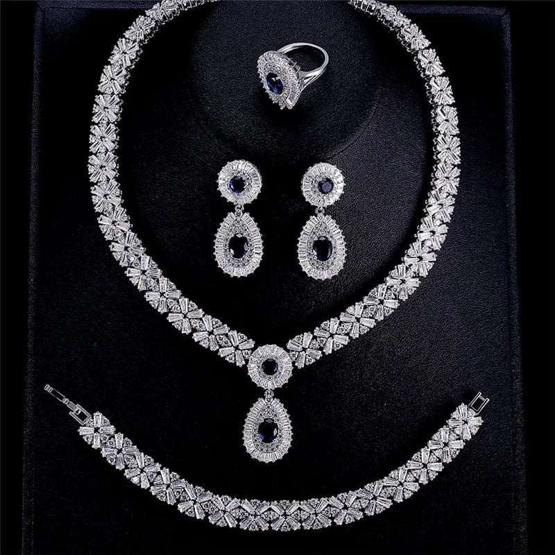 RAKOL SPA061 sterling silver jewelry sets dubai luxury indian wedding bridals cubic zirconia fashion jewelry sets jewellery