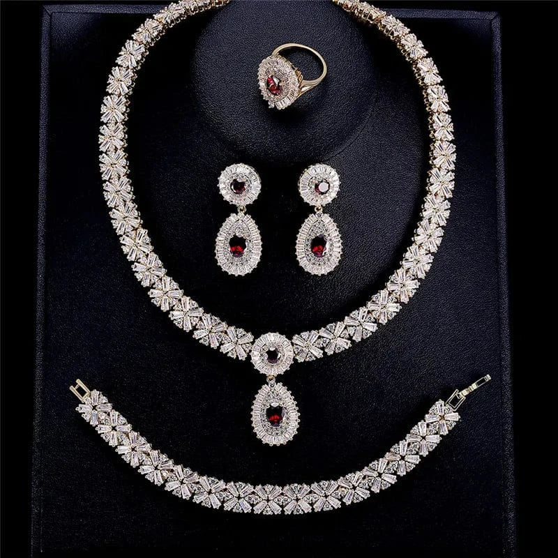 RAKOL SPA061 sterling silver jewelry sets dubai luxury indian wedding bridals cubic zirconia fashion jewelry sets jewellery