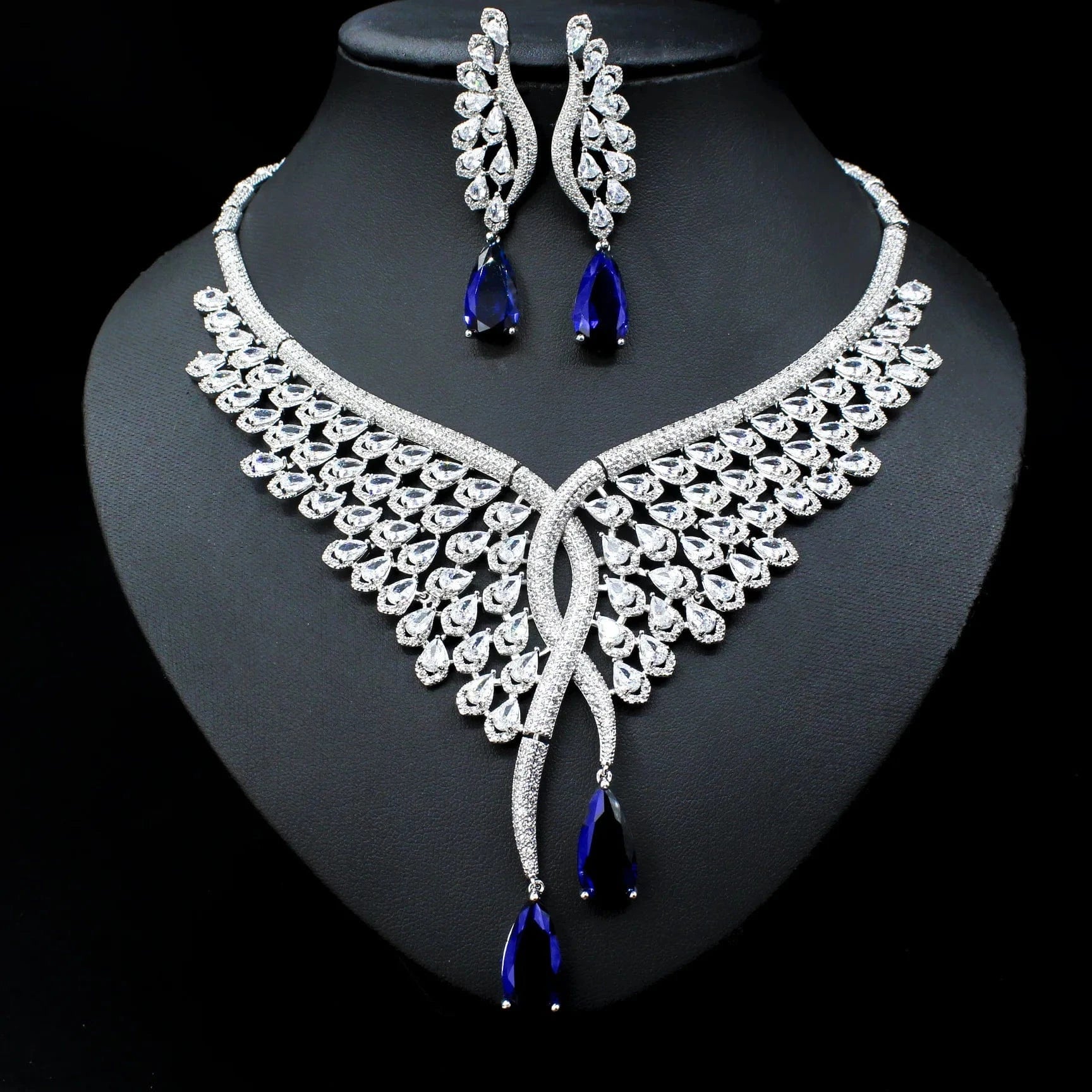 RAKOL SPA061 sterling silver jewelry sets dubai luxury indian wedding bridals cubic zirconia fashion jewelry sets jewellery