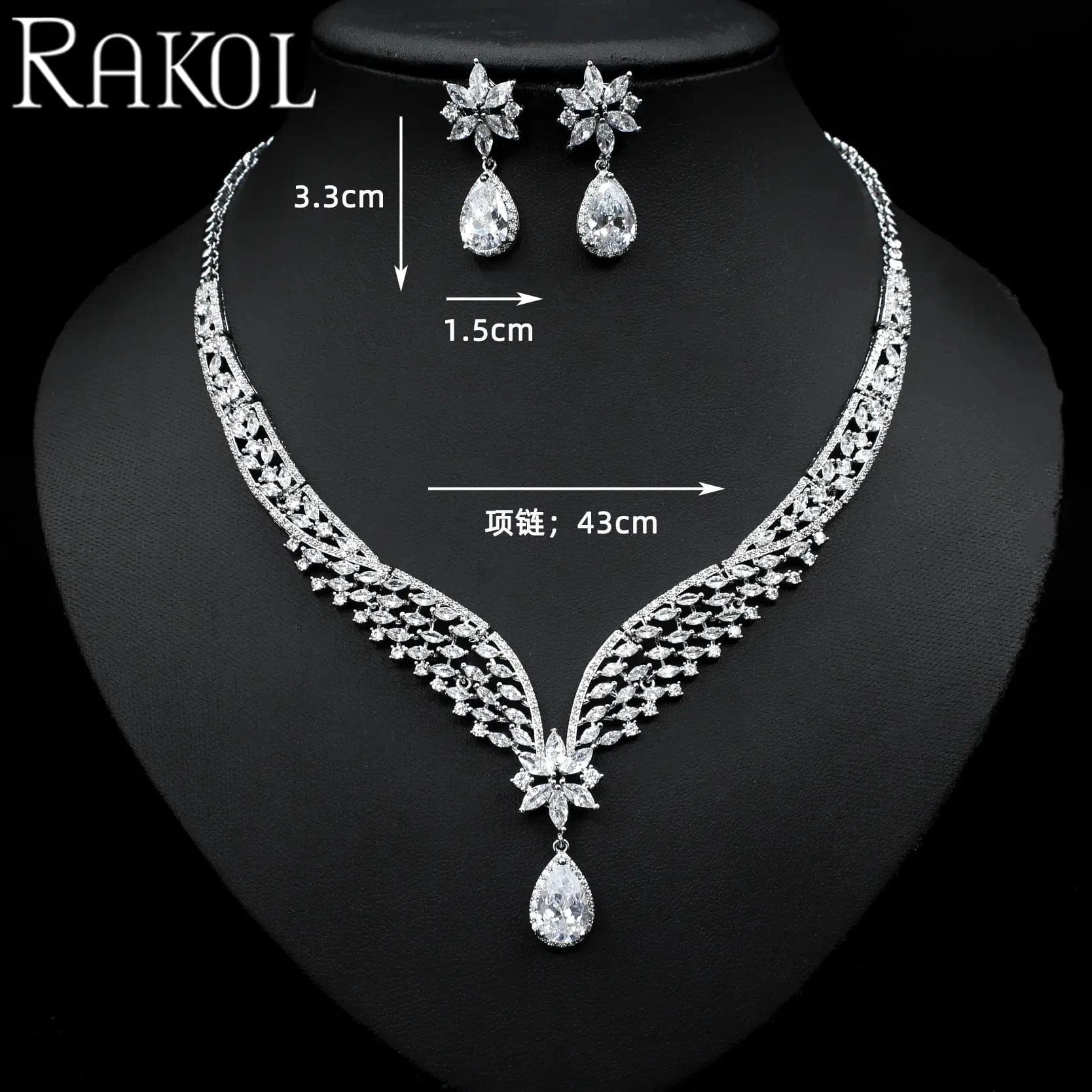 RAKOL SPA061 sterling silver jewelry sets dubai luxury indian wedding bridals cubic zirconia fashion jewelry sets jewellery