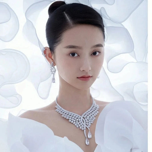 RAKOL SPA061 sterling silver jewelry sets dubai luxury indian wedding bridals cubic zirconia fashion jewelry sets jewellery