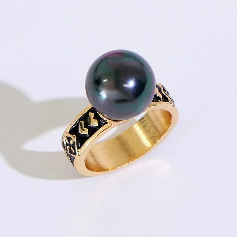Random  size/ style / GJZ300 Komi Hawaiian Rings Pearl personalized Style Rings Gold Plated hawaiian jewelry wholesale