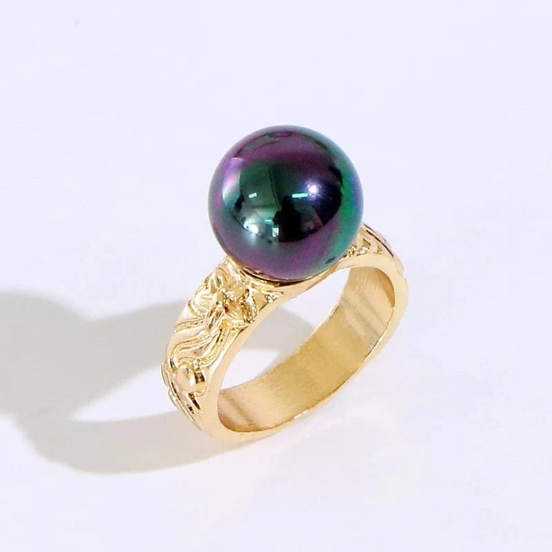Random size/ style / GJZ302 Komi Hawaiian Rings Pearl personalized Style Rings Gold Plated hawaiian jewelry wholesale