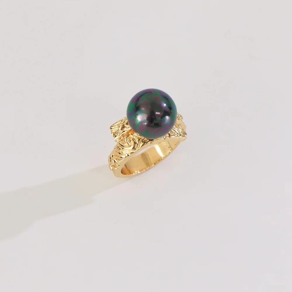 Random size/ style / GJZ356 Komi Hawaiian Rings Pearl personalized Style Rings Gold Plated hawaiian jewelry wholesale