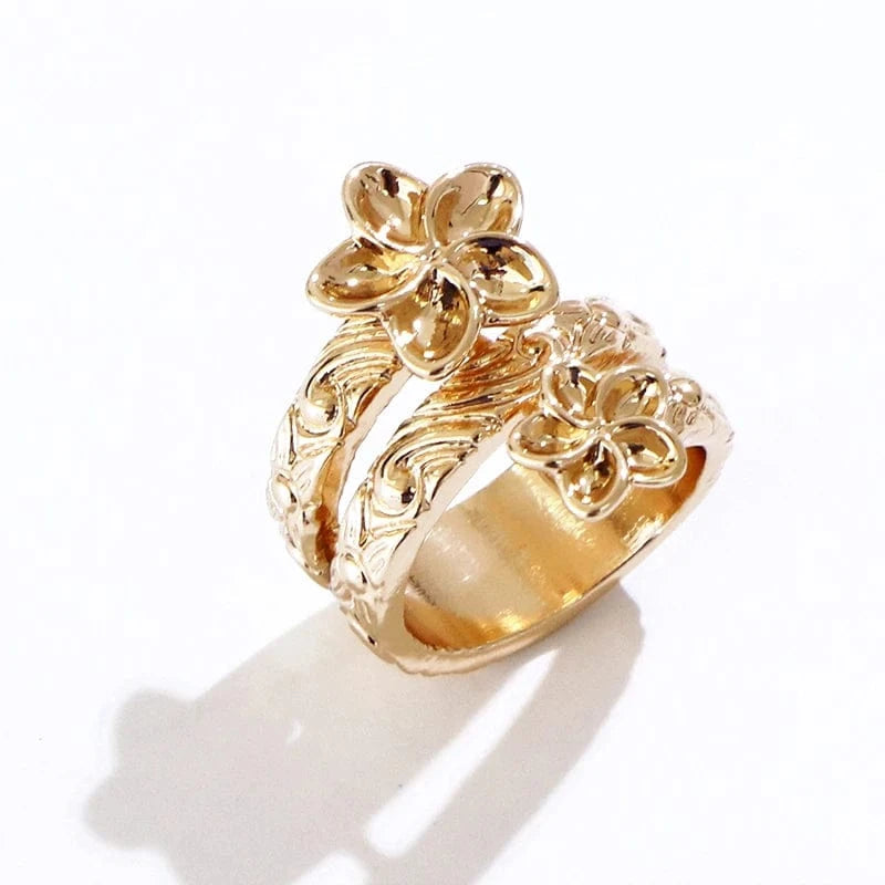 Random size/ style / GJZ477 Komi Hawaiian Rings Pearl personalized Style Rings Gold Plated hawaiian jewelry wholesale