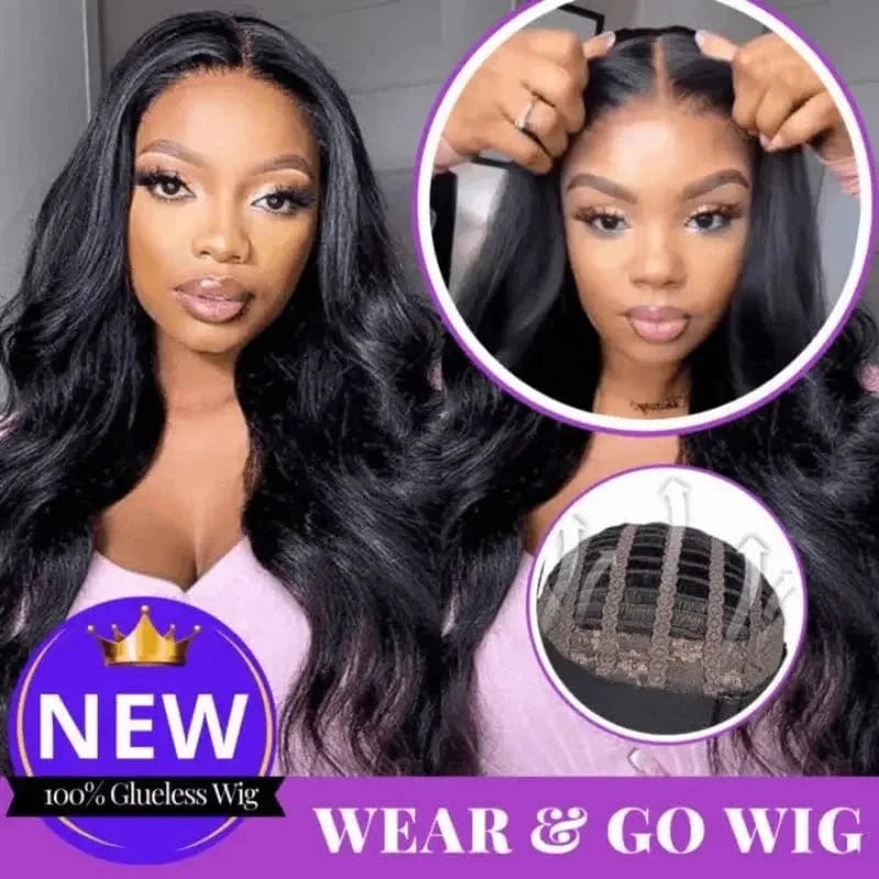 Raw Indian Hair Glueless HD Lace Body Wave Lace Closure Breathable Wig Human Hair Pre Cut Wear and Go Wigs