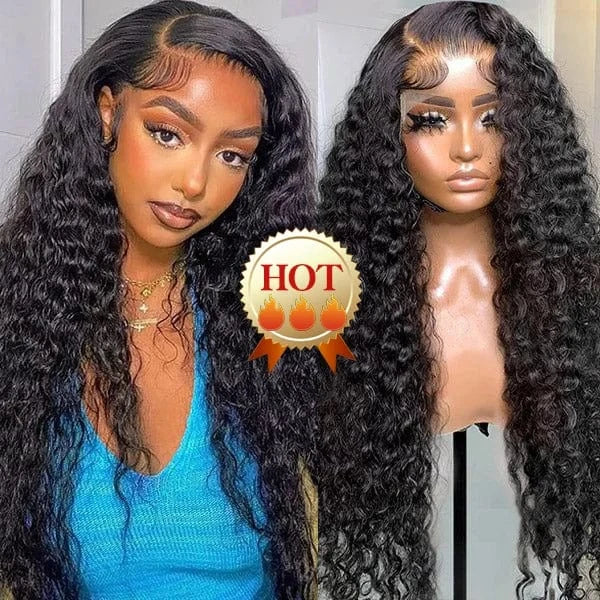 Raw Indian Loose Deep Wave Wig 40 Inch Curly Deep Wave Lace Human Hair Wig 180 Density 13x6 Deep Wave Lace Front Wig