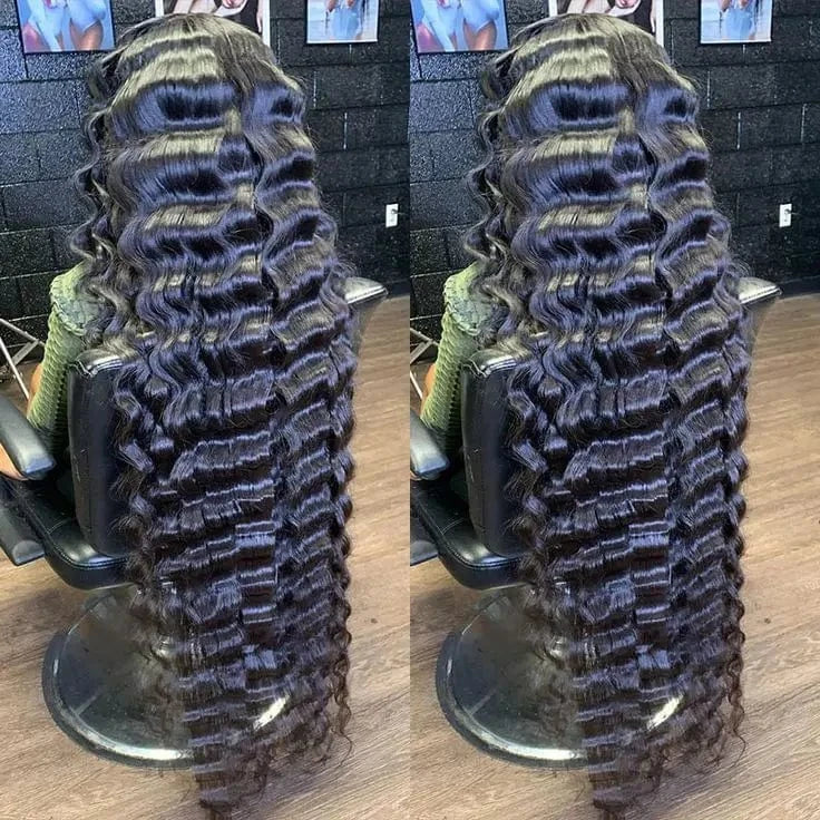 Raw Indian Loose Deep Wave Wig 40 Inch Curly Deep Wave Lace Human Hair Wig 180 Density 13x6 Deep Wave Lace Front Wig