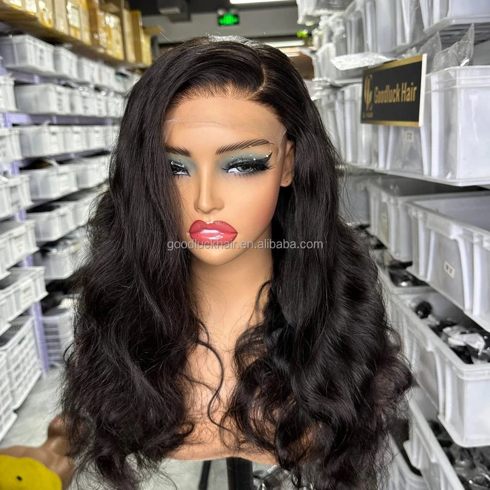 raw vietnamese glueless hd lace 5x5 closure 100% human hair wigs body wave precut preplucked