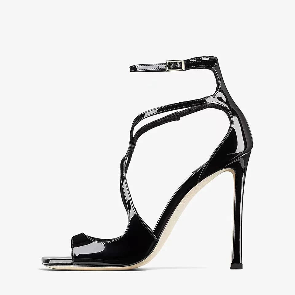 Ready stock hot recommend spring and summer New Cross button open toe stiletto high heels 2024